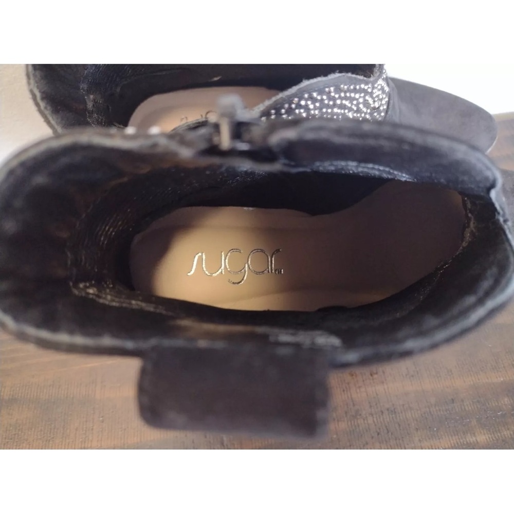 Black Rhinestones Cowboy Booties - Picture 9 of 10